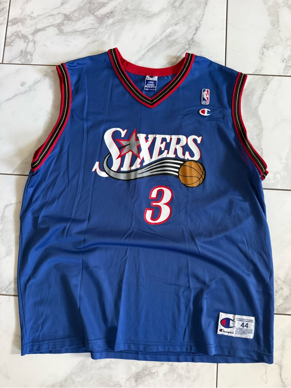 Vintage Philadelphia 76ers Allen Iverson Champion NBA Original Basketball Jersey